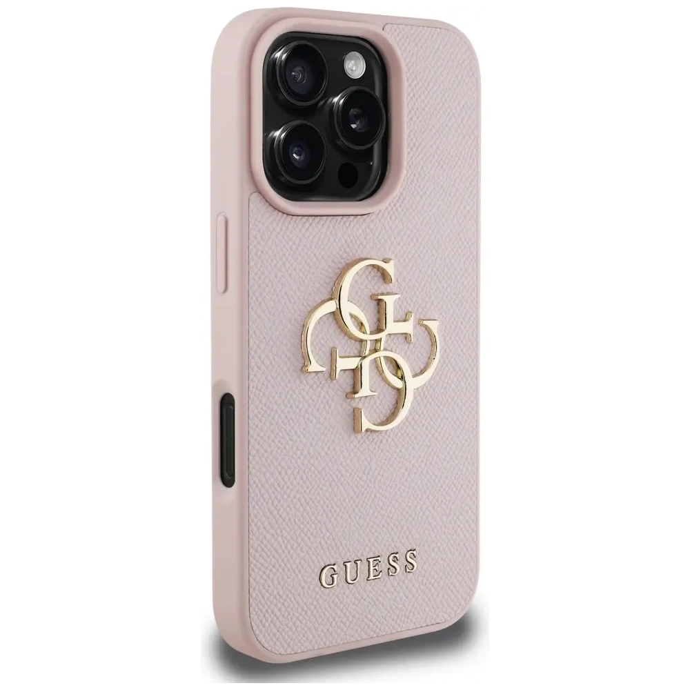 Hurtownia GSM - Guess Logo mic clasic Grained Big 4G Apple iPhone 16 Pro roz - GUE4372 - {ean13} - Hurt