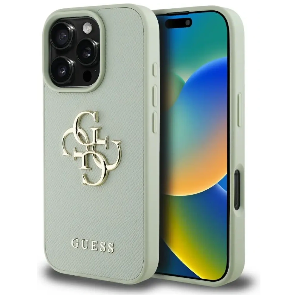 Hurtownia GSM - Etui Guess Grained Big 4G Logo Small Classic Logo do Apple iPhone 16 Pro zelený - GUE4373 - {ean13} - Hurt