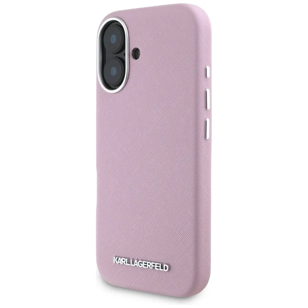 Hurtownia GSM - Karl Lagerfeld Saffiano Voll umwickelt verlängertes Metall-Logo MagSafe Apple iPhone 16 pink - KLD21943 - {ean13} - Hurt