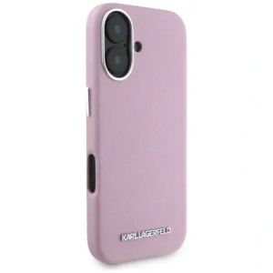 Hurtownia GSM - Karl Lagerfeld Saffiano complet înfășurat logo metalic alungit MagSafe Apple iPhone 16 roz - KLD21943 - {ean13} - Hurt