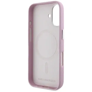 Hurtownia GSM - Karl Lagerfeld Saffiano complet înfășurat logo metalic alungit MagSafe Apple iPhone 16 roz - KLD21943 - {ean13} - Hurt