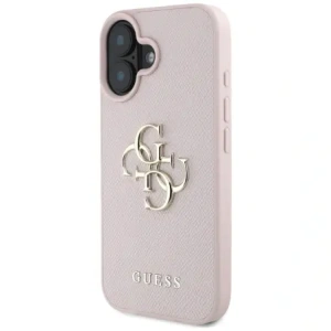 Wholesale Guess Grained Big 4G Logo Small Classic Logo Apple iPhone 16 pink - GUE4374 - {ean13} - Hurt