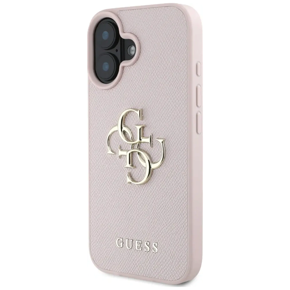 Hurtownia GSM - Guess Grained Big 4G Logo Kicsi Klasszikus Logo Apple iPhone 16 rózsaszín - GUE4374 - {ean13} - Hurt