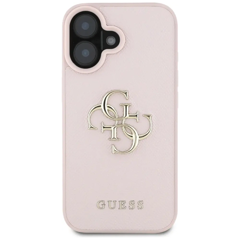 Hurtownia GSM - Guess Grained Big 4G Logo Kicsi Klasszikus Logo Apple iPhone 16 rózsaszín - GUE4374 - {ean13} - Hurt