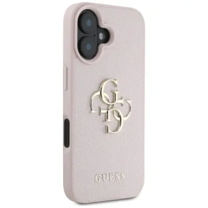 Wholesale Guess Grained Big 4G Logo Small Classic Logo Apple iPhone 16 pink - GUE4374 - {ean13} - Hurt