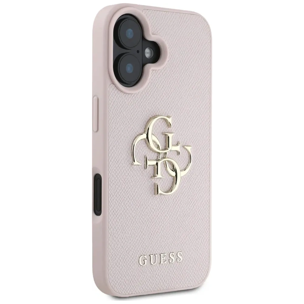 Hurtownia GSM - Guess Grained Big 4G Logo Kicsi Klasszikus Logo Apple iPhone 16 rózsaszín - GUE4374 - {ean13} - Hurt