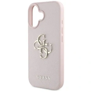 Wholesale Guess Grained Big 4G Logo Small Classic Logo Apple iPhone 16 pink - GUE4374 - {ean13} - Hurt