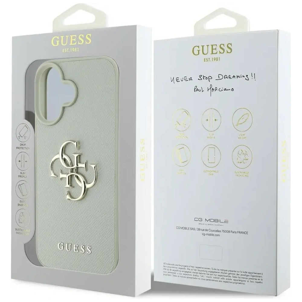 Hurtownia GSM - Etui Guess Grained Big 4G Logo Small Classic Logo do Apple iPhone 16 zielony - GUE4375 - {ean13} - Hurt