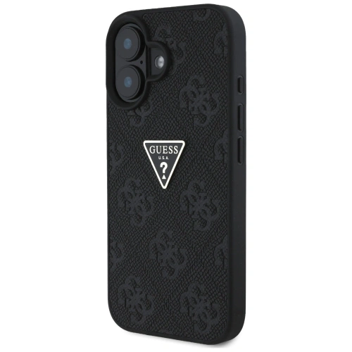 Etui Guess Hot Stamp 4G Pattern Triangle Metal Logo do Apple iPhone 16 czarny