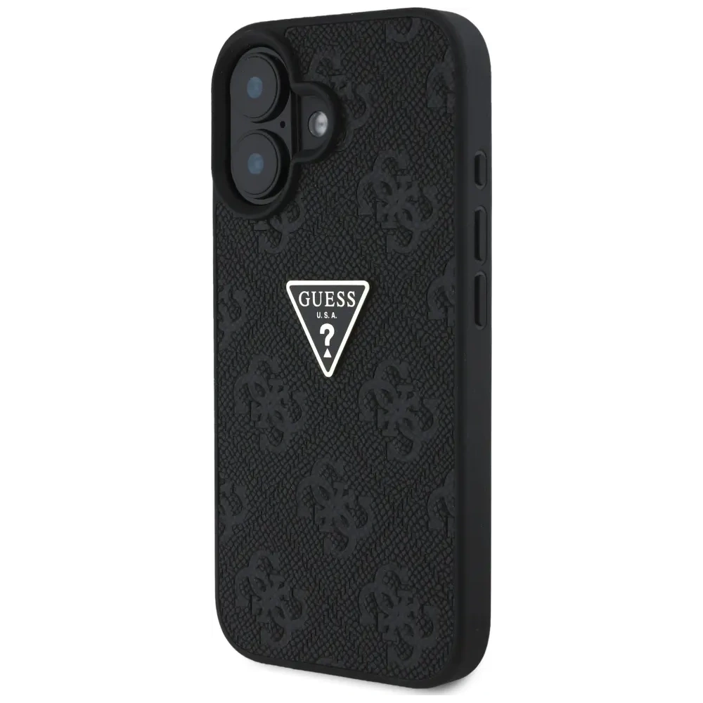 Hurtownia GSM - Guess Hot Stamp 4G Minta Háromszög Fém Logó Apple iPhone 16 fekete - GUE4376 - {ean13} - Hurt