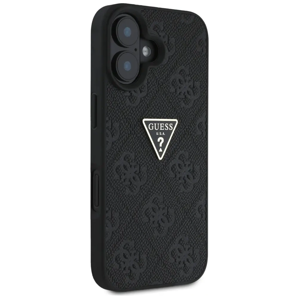 Hurtownia GSM - Guess Hot Stamp 4G Minta Háromszög Fém Logó Apple iPhone 16 fekete - GUE4376 - {ean13} - Hurt