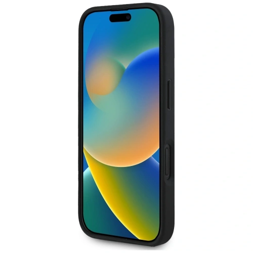 Etui Guess Hot Stamp 4G Pattern Triangle Metal Logo do Apple iPhone 16 czarny