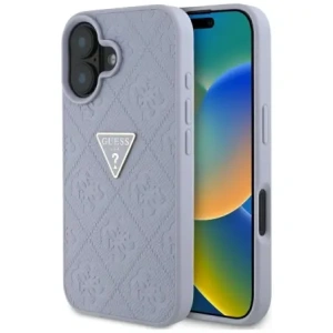 Wholesale Guess Hot Stamp 4G Pattern Triangle Metal Logo Apple iPhone 16 purple - GUE4377 - {ean13} - Hurt