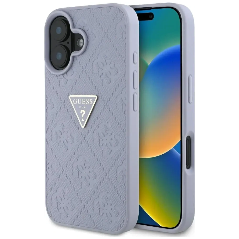 Hurtownia GSM - Guess Hot Stamp 4G Minta Háromszög Fém Logó Apple iPhone 16 lila - GUE4377 - {ean13} - Hurt