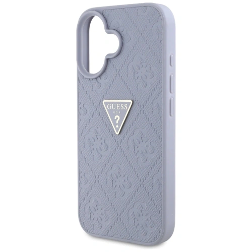 Etui Guess Hot Stamp 4G Pattern Triangle Metal Logo do Apple iPhone 16 fioletowy