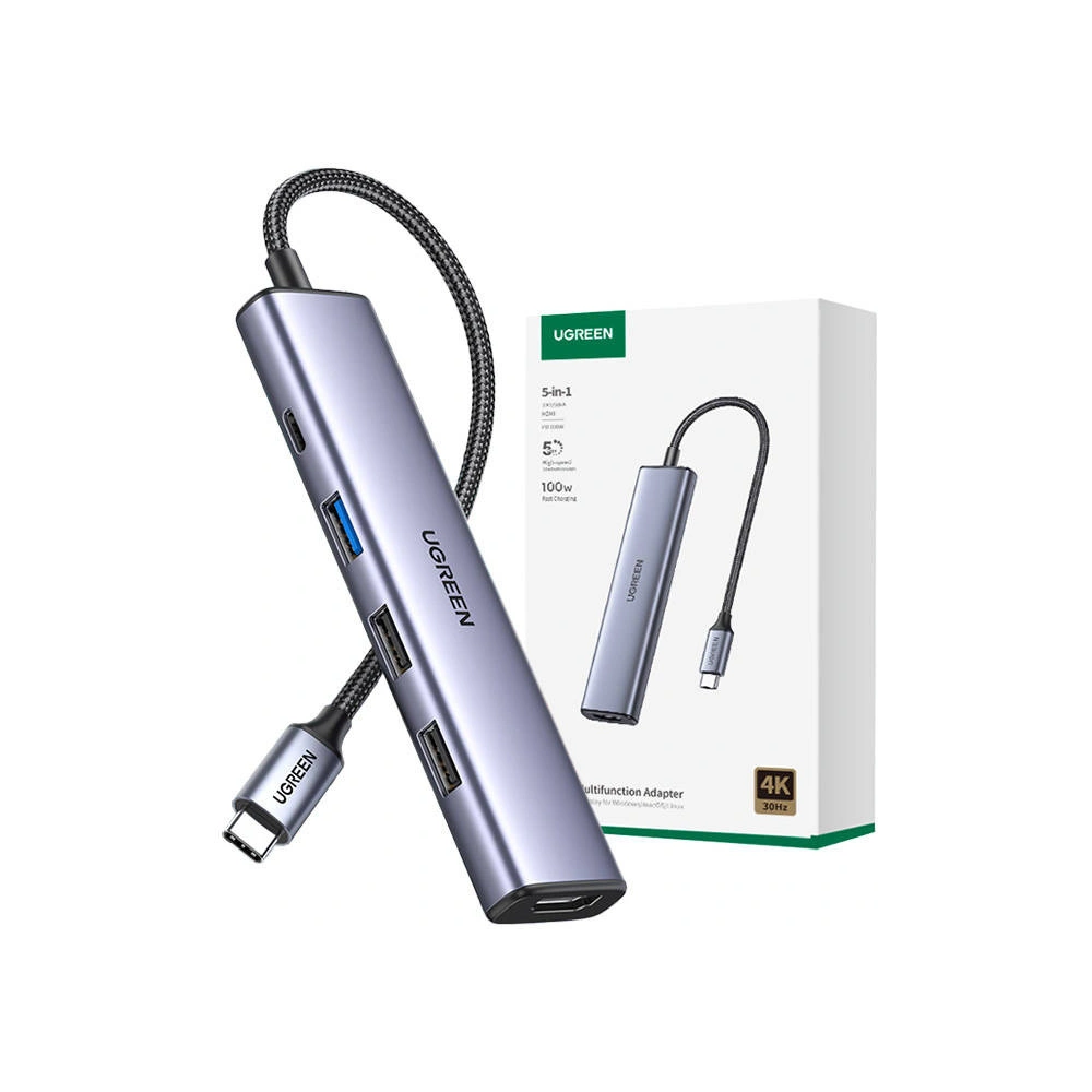 Hurtownia GSM - [OUTLET] UGREEN CM478 Adapter Hub USB-C zu HDMI, USB-A 3.0, 2x USB-A 2.0, PD - OT-849 - {ean13} - Hurt