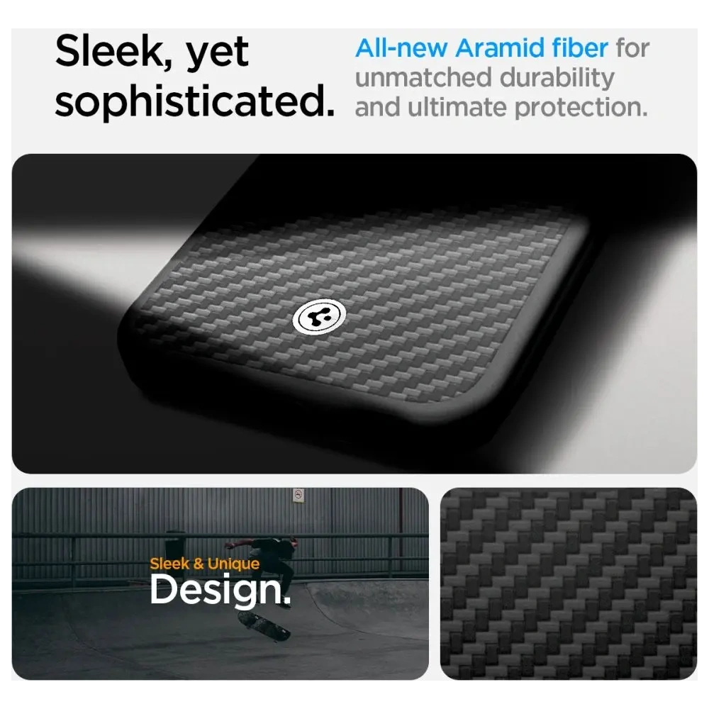 Hurtownia GSM - Spigen Enzo Aramid Mag MagSafe Apple iPhone 16e Mattschwarz - SPN16684 - {ean13} - Hurt