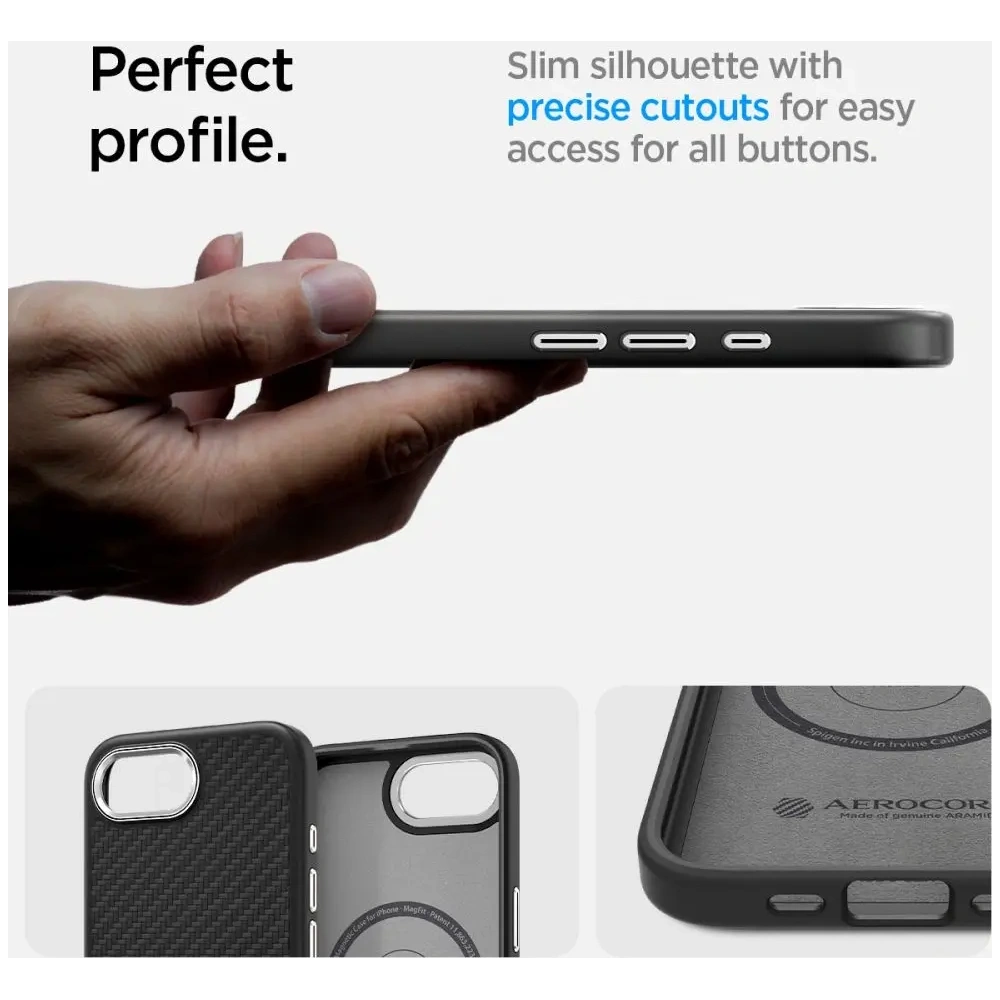 Hurtownia GSM - Spigen Enzo Aramid Mag MagSafe Apple iPhone 16e Mattschwarz - SPN16684 - {ean13} - Hurt