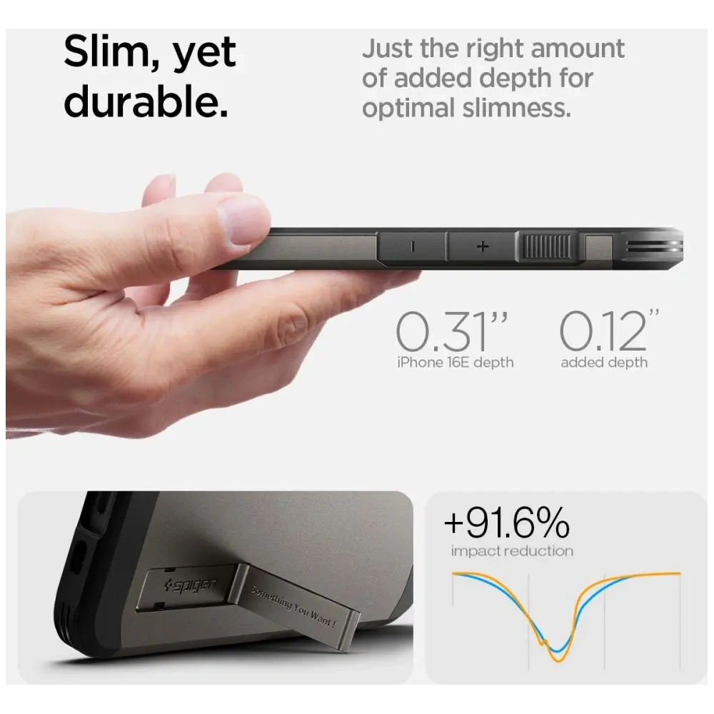 Hurtownia GSM - Etui Spigen Tough Armor Mag MagSafe Apple iPhone 16e Gunmetal - SPN16688 - {ean13} - Hurt