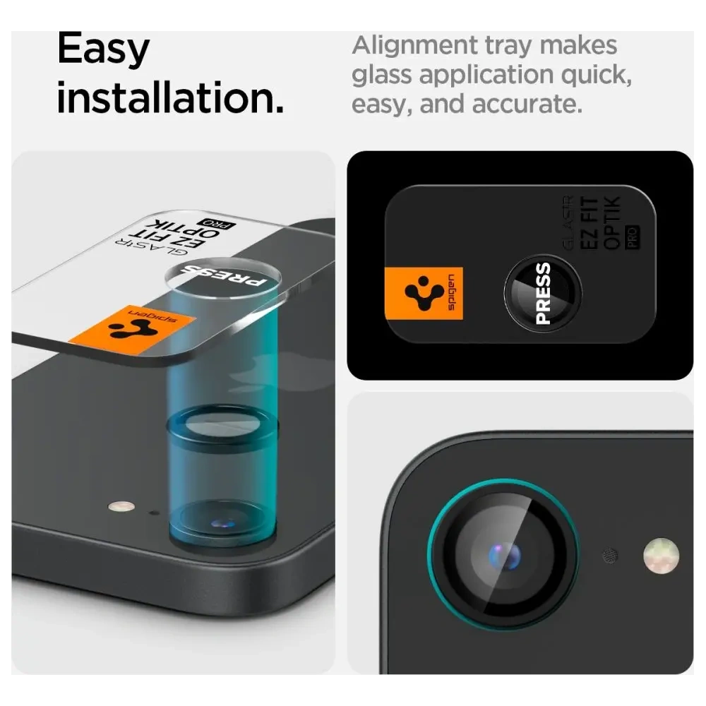 Hurtownia GSM - Spigen Optik Pro Glas.tr ez Fit Camera Protector Apple iPhone 16e Fekete [2 PACK] - SPN16694 - {ean13} - Hurt