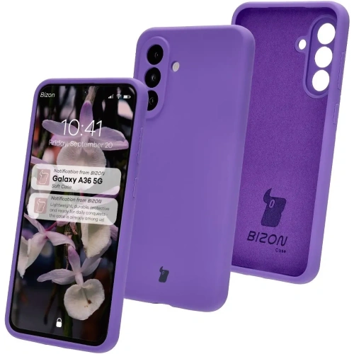 Silikonowe etui Bizon Soft Case do Samsung Galaxy A36 5G fioletowe