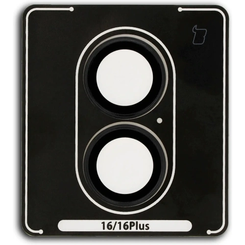 Szkło hartowane na aparat z aplikatorem Bizon Glass Snap Lens do Apple iPhone 16 / 16 Plus czarne