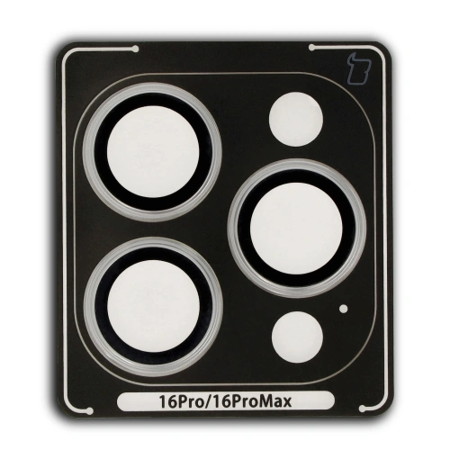 Szkło hartowane na aparat z aplikatorem Bizon Glass Snap Lens do Apple iPhone 16 Pro / 16 Pro Max srebrne