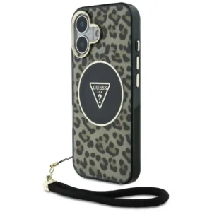 Wholesale Guess HC IML Leopard Triangle Cord Strap Apple iPhone 16 MagSafe brown - GUE4379 - {ean13} - Hurt