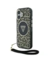 Guess HC IML Leopard Triangle Cord Strap Apple iPhone 16 MagSafe brown