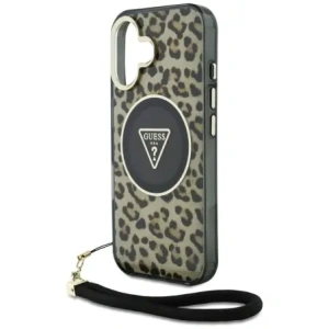 Wholesale Guess HC IML Leopard Triangle Cord Strap Apple iPhone 16 MagSafe brown - GUE4379 - {ean13} - Hurt
