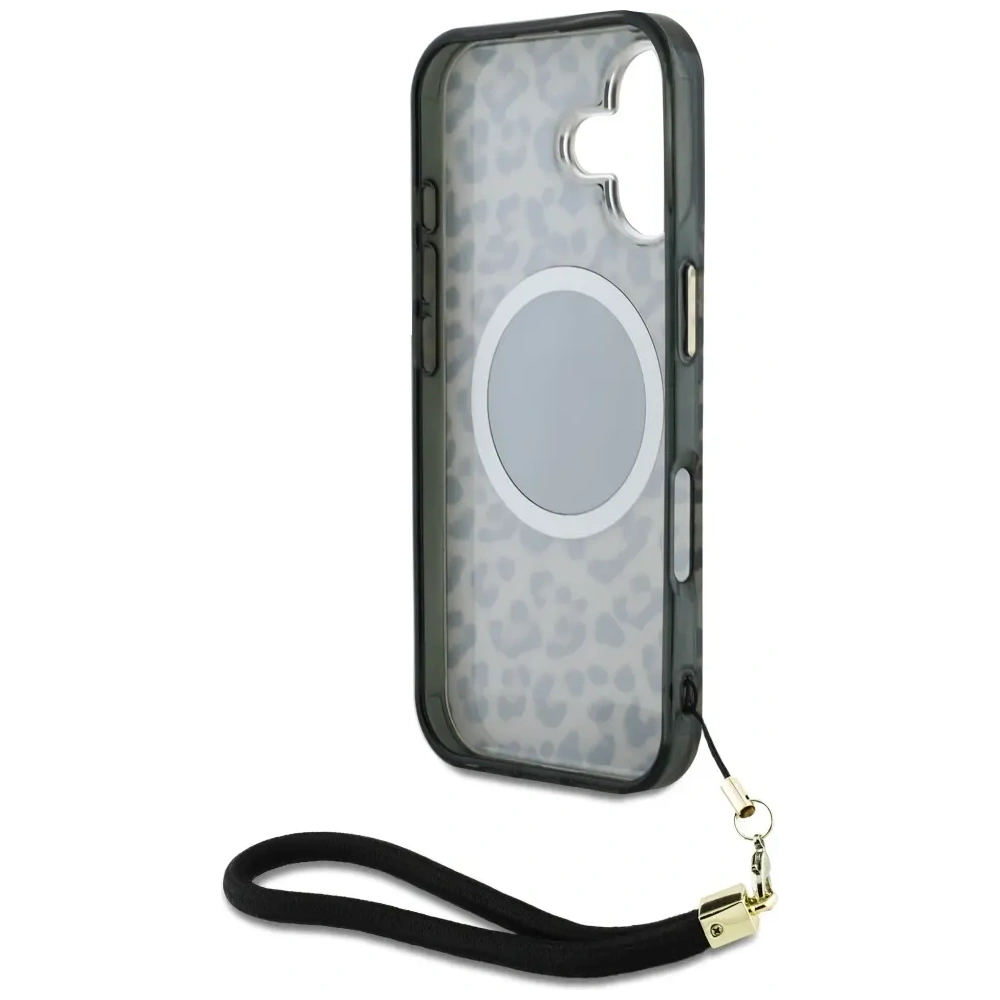 Hurtownia GSM - Guess HC IML Leopárd Háromszög Kábel Pánt Apple iPhone 16 MagSafe barna - GUE4379 - {ean13} - Hurt