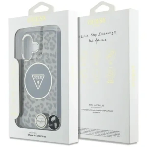 Hurtownia GSM - Guess HC IML Leopárd Háromszög Kábel Pánt Apple iPhone 16 MagSafe barna - GUE4379 - {ean13} - Hurt