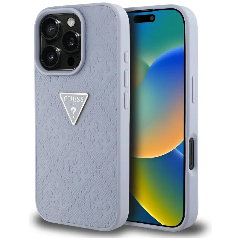 Hurtownia GSM - Etui Guess Hot Stamp 4G Pattern Triangle Metal Logo do Apple iPhone 16 Pro fialová - GUE4381 - {ean13} - Hurt