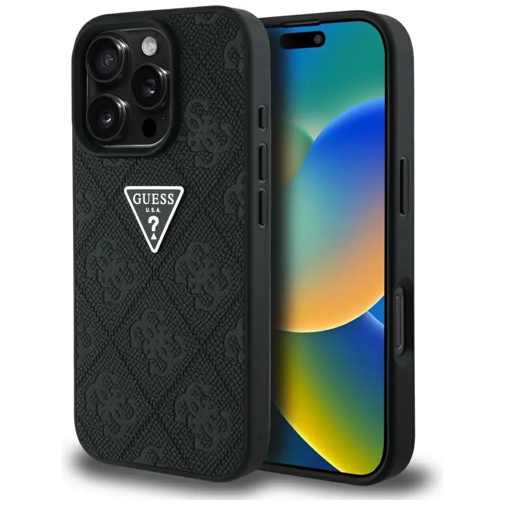 Hurtownia GSM - Etui Guess Hot Stamp 4G Pattern Triangle Metal Logo do Apple iPhone 16 Pro Max czarny - GUE4382 - {ean13} - Hurt