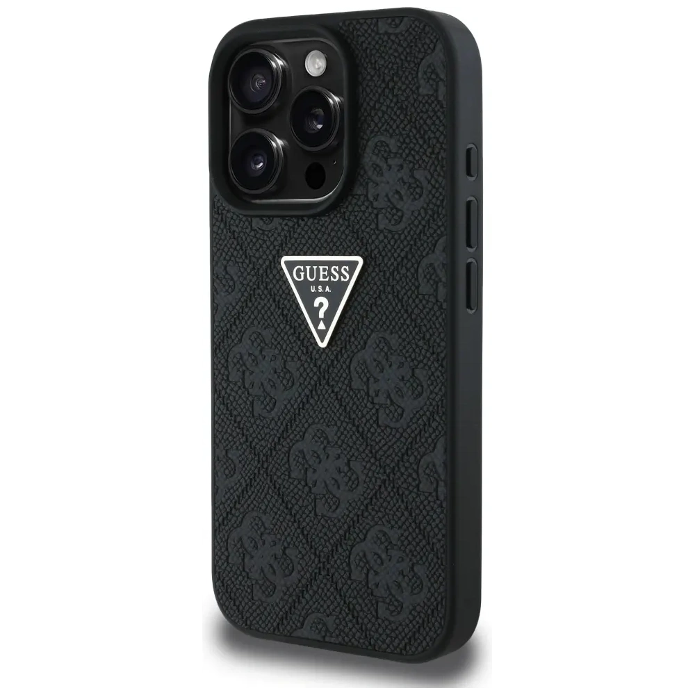 Hurtownia GSM - Etui Guess Hot Stamp 4G Pattern Triangle Metal Logo do Apple iPhone 16 Pro Max černé - GUE4382 - {ean13} - Hurt