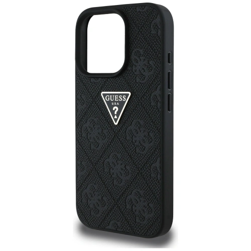 Etui Guess Hot Stamp 4G Pattern Triangle Metal Logo do Apple iPhone 16 Pro Max czarny