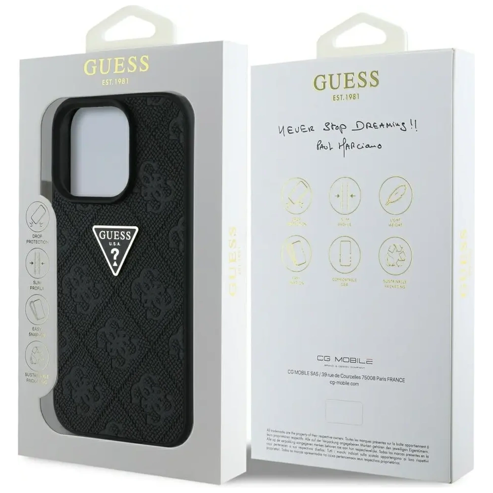 Hurtownia GSM - Etui Guess Hot Stamp 4G Pattern Triangle Metal Logo do Apple iPhone 16 Pro Max czarny - GUE4382 - {ean13} - Hurt