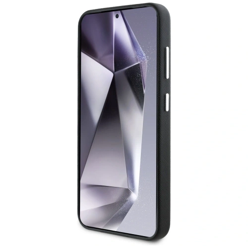 Etui Karl Lagerfeld Saffiano Full Wrapped Elongated Metal Logo MagSafe do Samsung Galaxy S25 czarny