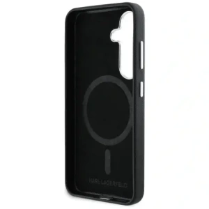 Hurtownia GSM - Karl Lagerfeld Saffiano complet înfășurat logo metalic elongat MagSafe Samsung Galaxy S25 negru - KLD21944 - {ean13} - Hurt