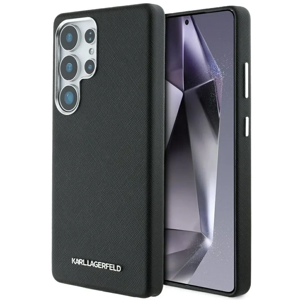 Hurtownia GSM - Etui Karl Lagerfeld Saffiano Full Wrapped Elongated Metal Logo MagSafe pro Samsung Galaxy S25 Ultra černé - KLD21945 - {ean13} - Hurt