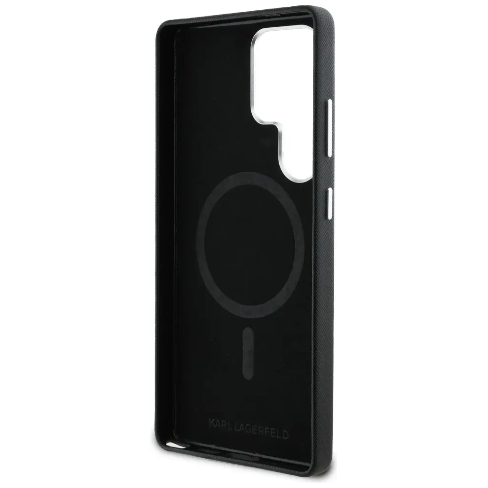 Hurtownia GSM - Karl Lagerfeld Saffiano Voll umschlossenes verlängertes Metall-Logo MagSafe Samsung Galaxy S25 Ultra schwarz - KLD21945 - {ean13} - Hurt