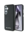 Karl Lagerfeld Saffiano Full Wrapped Elongated Metal Logo MagSafe Samsung Galaxy S25+ Plus black