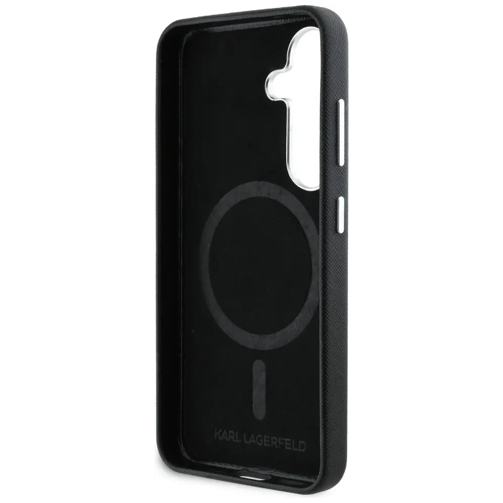 Hurtownia GSM - Karl Lagerfeld Saffiano Full Wrapped Elongated Metal Logo MagSafe Samsung Galaxy S25+ Plus negru - KLD21946 - {ean13} - Hurt