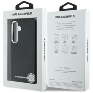 Hurtownia GSM - Karl Lagerfeld Saffiano Full Wrapped Elongated Metal Logo MagSafe Samsung Galaxy S25+ Plus negru - KLD21946 - {ean13} - Hurt