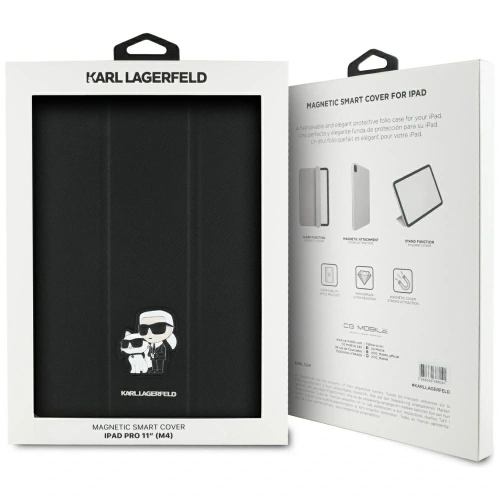 Etui Karl Lagerfeld KLFC11PM24SAKCK Apple iPad Pro 11" 2024 (5. generacji) Book Cover Saffiano Magnetic Karl &Choupette czarny/black