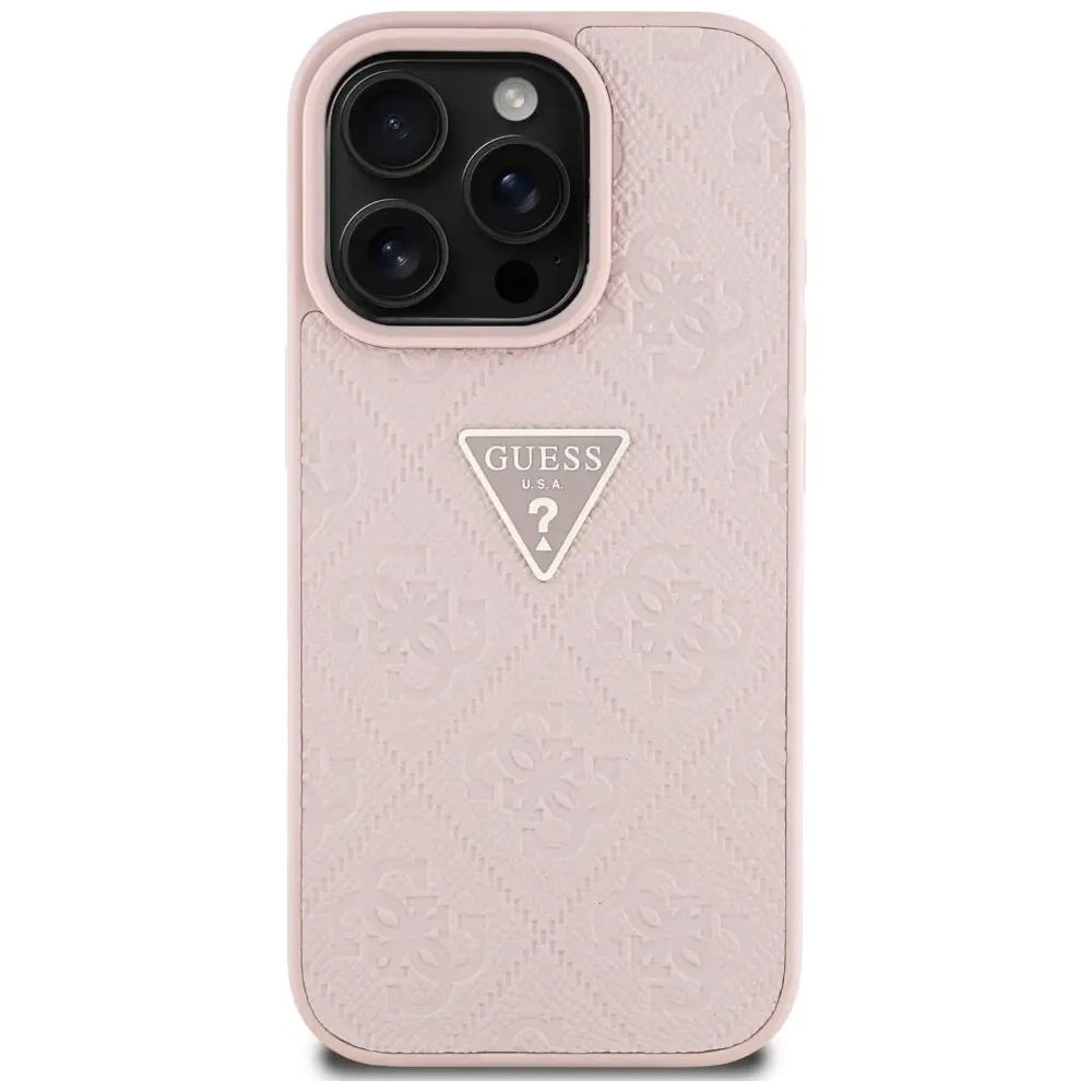 Hurtownia GSM - Etui Guess Hot Stamp 4G Pattern Triangle Metal Logo do Apple iPhone 16 Pro růžový - GUE4385 - {ean13} - Hurt