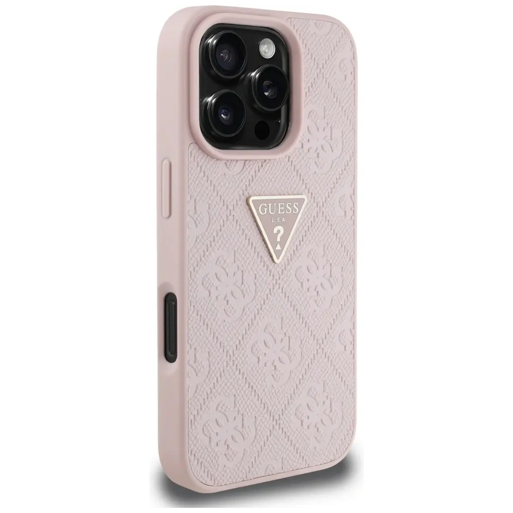 Hurtownia GSM - Etui Guess Hot Stamp 4G Pattern Triangle Metal Logo do Apple iPhone 16 Pro růžový - GUE4385 - {ean13} - Hurt