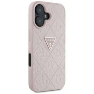 Wholesale Guess Hot Stamp 4G Pattern Triangle Metal Logo Apple iPhone 16 pink - GUE4386 - {ean13} - Hurt