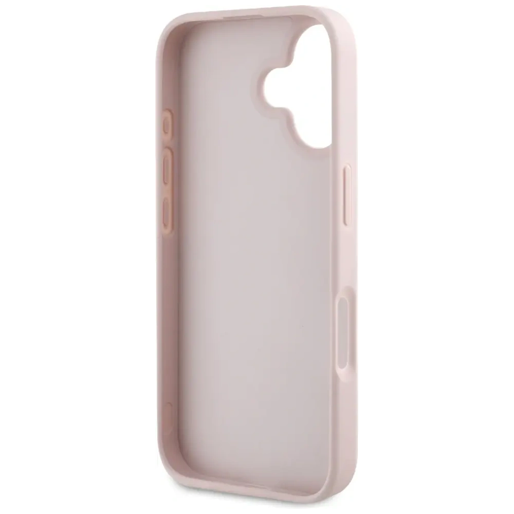 Wholesale Guess Hot Stamp 4G Pattern Triangle Metal Logo Apple iPhone 16 pink - GUE4386 - {ean13} - Hurt