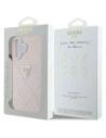 Wholesale Guess Hot Stamp 4G Pattern Triangle Metal Logo Apple iPhone 16 pink - GUE4386 - {ean13} - Hurt
